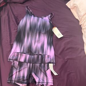 Women's Purple and Black workout Set